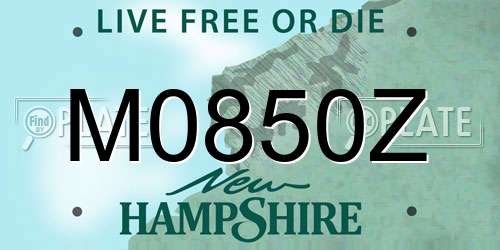 M0850Z New Hampshire License Plate
