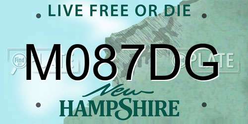 M087DG New Hampshire License Plate