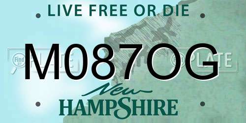 M087OG New Hampshire License Plate