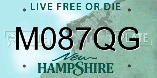 M087QG New Hampshire License Plate