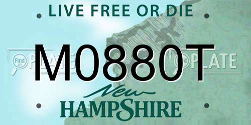 M0880T New Hampshire License Plate