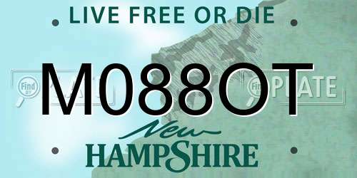 M088OT New Hampshire License Plate