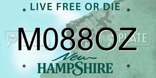 M088OZ New Hampshire License Plate