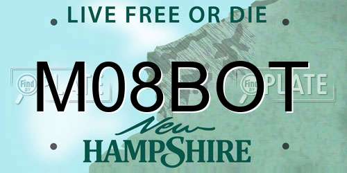 M08BOT New Hampshire License Plate