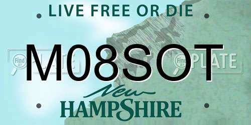 M08SOT New Hampshire License Plate