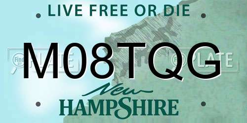 M08TQG New Hampshire License Plate