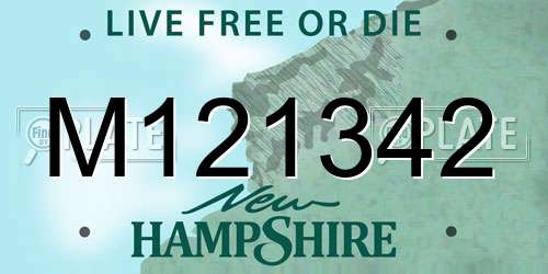 M121342 New Hampshire License Plate