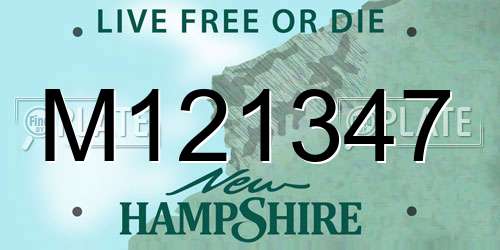 M121347 New Hampshire License Plate