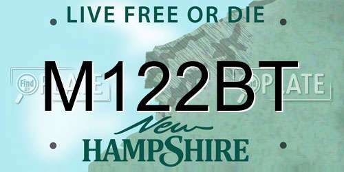 M122BT New Hampshire License Plate