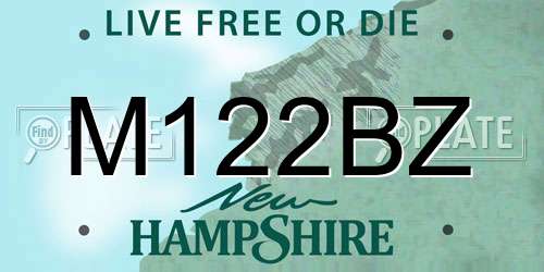 M122BZ New Hampshire License Plate