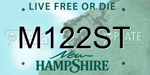 M122ST New Hampshire License Plate
