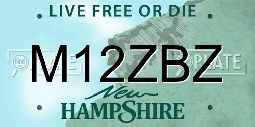 M12ZBZ New Hampshire License Plate