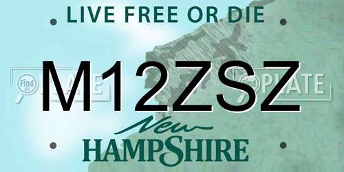 M12ZSZ New Hampshire License Plate