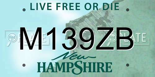 M139ZB New Hampshire License Plate