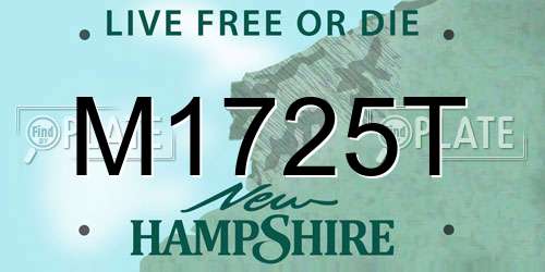 M1725T New Hampshire License Plate