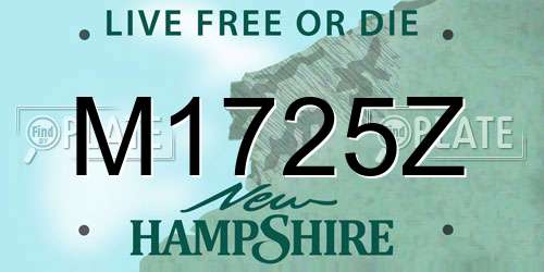 M1725Z New Hampshire License Plate