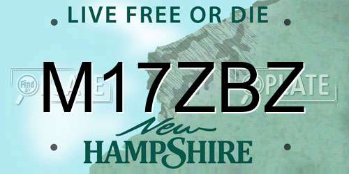 M17ZBZ New Hampshire License Plate