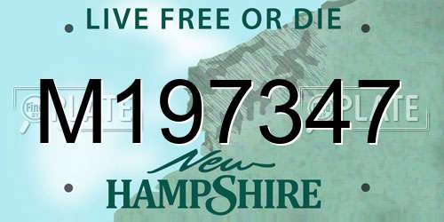M197347 New Hampshire License Plate