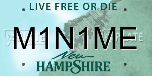 M1N1ME New Hampshire License Plate