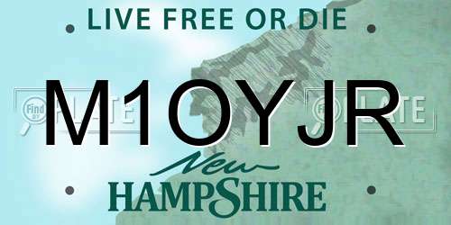 M1OYJR New Hampshire License Plate