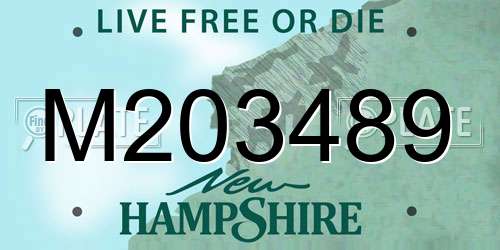 M203489 New Hampshire License Plate