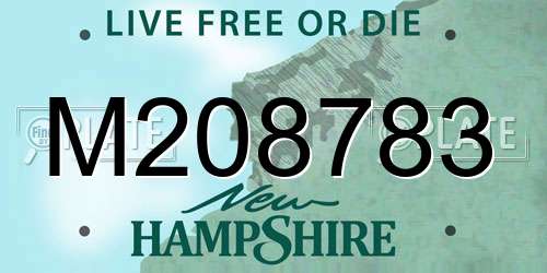 M208783 New Hampshire License Plate
