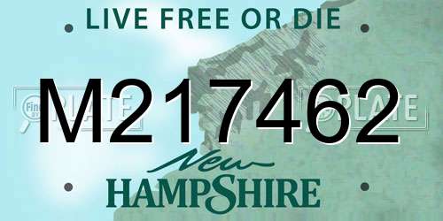 M217462 New Hampshire License Plate
