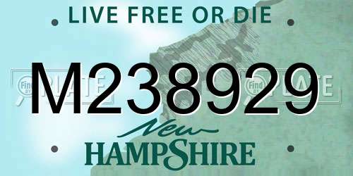 M238929 New Hampshire License Plate