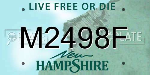 M2498F New Hampshire License Plate
