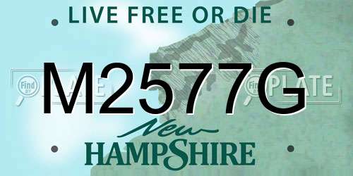 M2577G New Hampshire License Plate