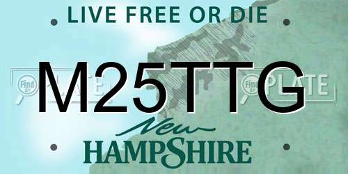M25TTG New Hampshire License Plate