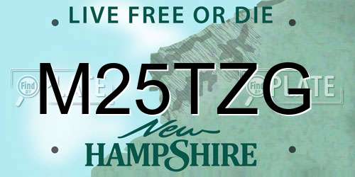 M25TZG New Hampshire License Plate
