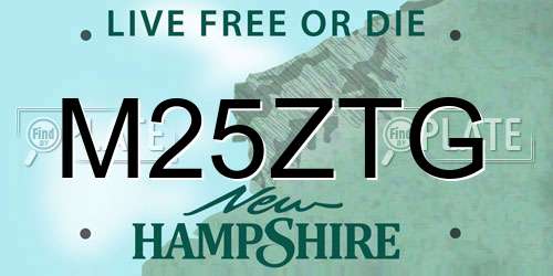 M25ZTG New Hampshire License Plate