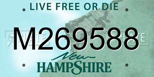 M269588 New Hampshire License Plate