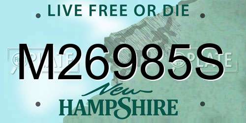 M26985S New Hampshire License Plate