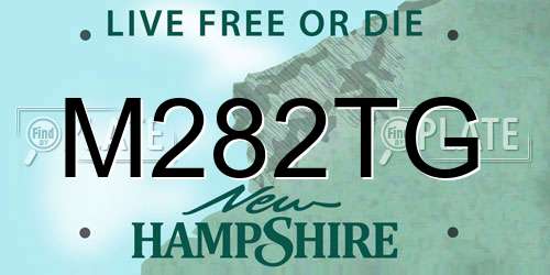 M282TG New Hampshire License Plate