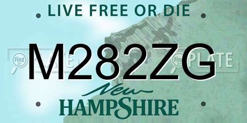 M282ZG New Hampshire License Plate