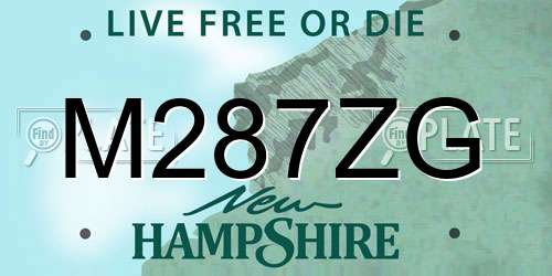 M287ZG New Hampshire License Plate