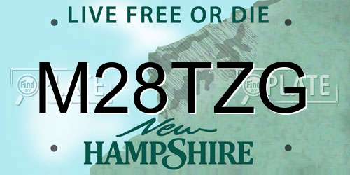 M28TZG New Hampshire License Plate