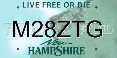 M28ZTG New Hampshire License Plate