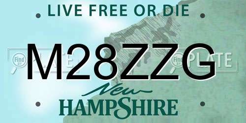 M28ZZG New Hampshire License Plate