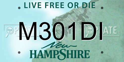 M301DI New Hampshire License Plate