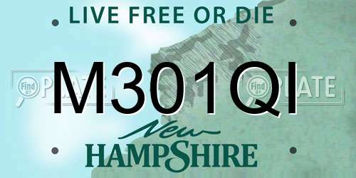 M301QI New Hampshire License Plate