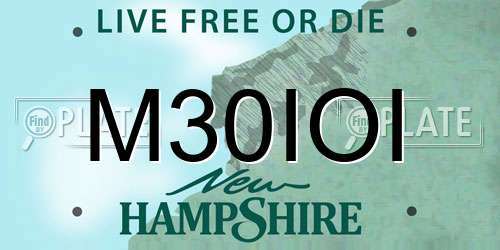 M30IOI New Hampshire License Plate