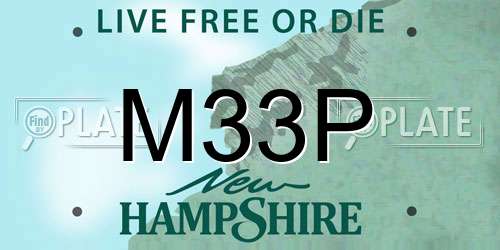 M33P New Hampshire License Plate