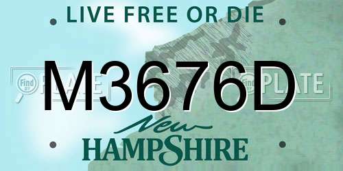 M3676D New Hampshire License Plate