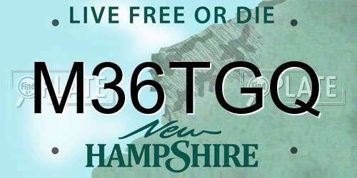 M36TGQ New Hampshire License Plate