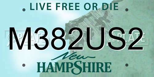 M382US2 New Hampshire License Plate