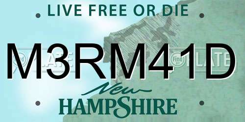 M3RM41D New Hampshire License Plate