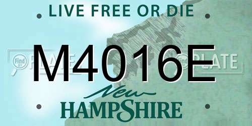 M4016E New Hampshire License Plate
